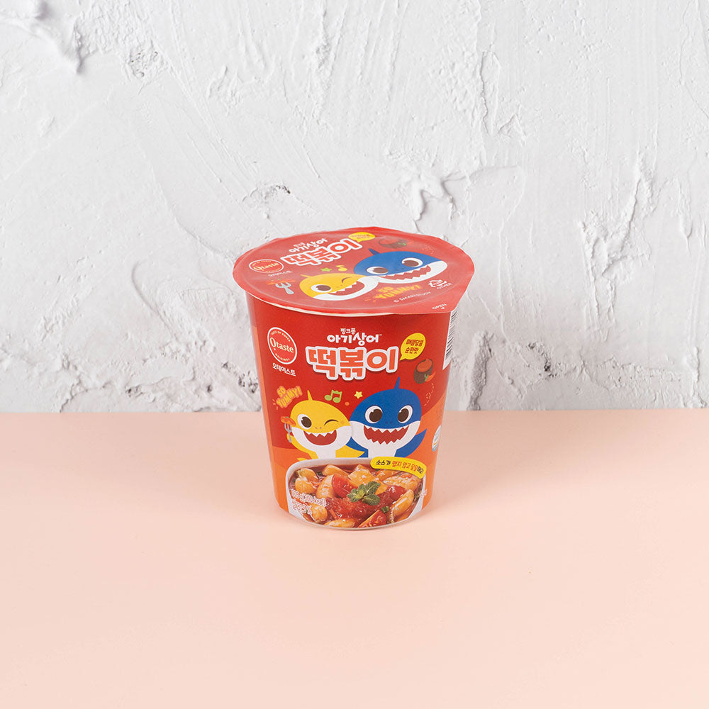 [PORK FREE] Pink Pong Baby Shark Tteokbokki (كعكة الأرز الكورية) بطعم حار وحلو وخفيف 116 جرام