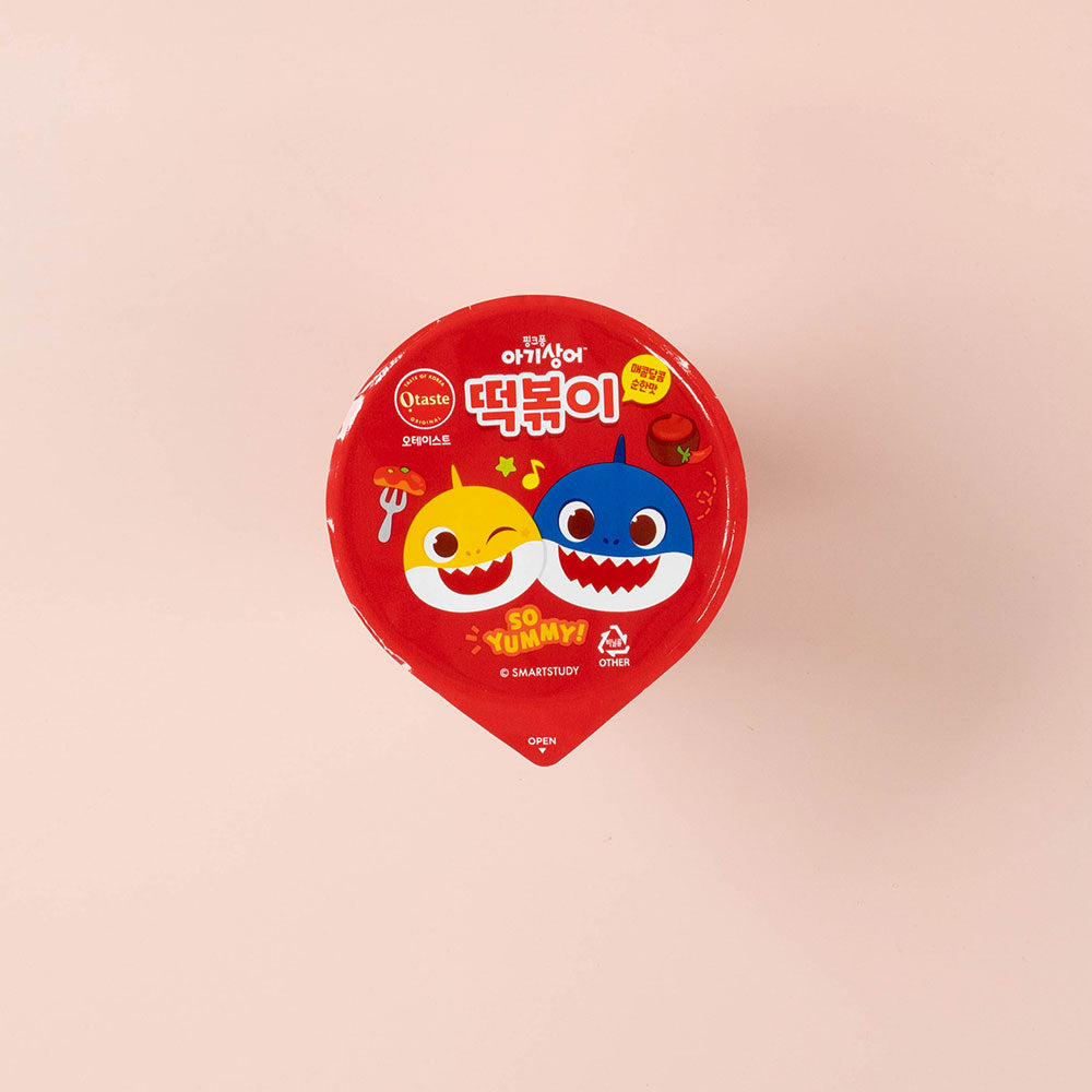 [PORK FREE] Pink Pong Baby Shark Tteokbokki (كعكة الأرز الكورية) بطعم حار وحلو وخفيف 116 جرام